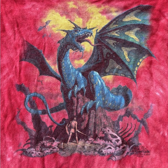 The Mountain Other - Vtg The Mountain Graphic Tee Dragon Y2K Size Small